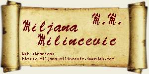 Miljana Milinčević vizit kartica